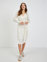 Orsay Perforiertes cremefarbenes Damen Pulloverkleid mit Schnürung ORSAY