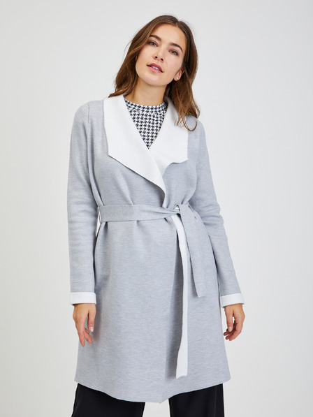 Orsay Hellgrauer Damen Cardigan mit Bindung ORSAY