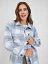 Orsay Weiß-blau karierte Damen-Hemdjacke mit Bindung ORSAY