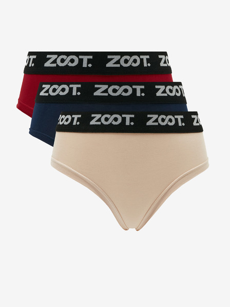 ZOOT.lab Dreier-Set Damen-Slips in rot, blau und beige ZOOT.lab