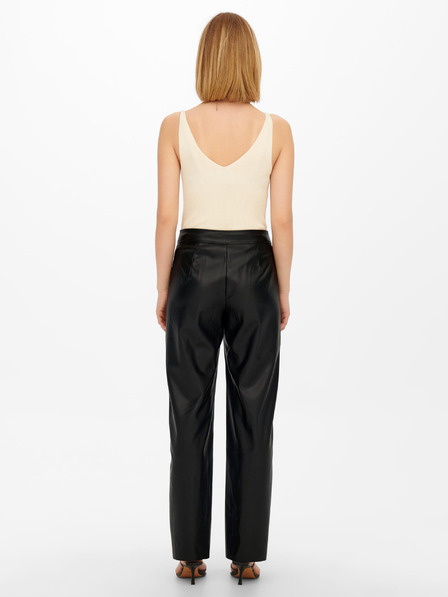 Jacqueline de Yong Schwarze Damen-Lederhose JDY Rex
