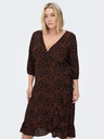 ONLY CARMAKOMA Braun-schwarzes ONLY CARMAKOMA Lux Lea Wickelkleid für Damen
