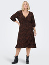 ONLY CARMAKOMA Braun-schwarzes ONLY CARMAKOMA Lux Lea Wickelkleid für Damen