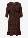 ONLY CARMAKOMA Braun-schwarzes ONLY CARMAKOMA Lux Lea Wickelkleid für Damen