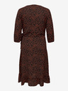 ONLY CARMAKOMA Braun-schwarzes ONLY CARMAKOMA Lux Lea Wickelkleid für Damen
