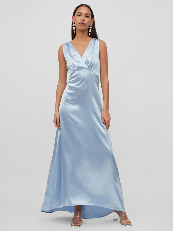 Vila Hellblaues Maxikleid aus Satin für Damen VILA Sittas