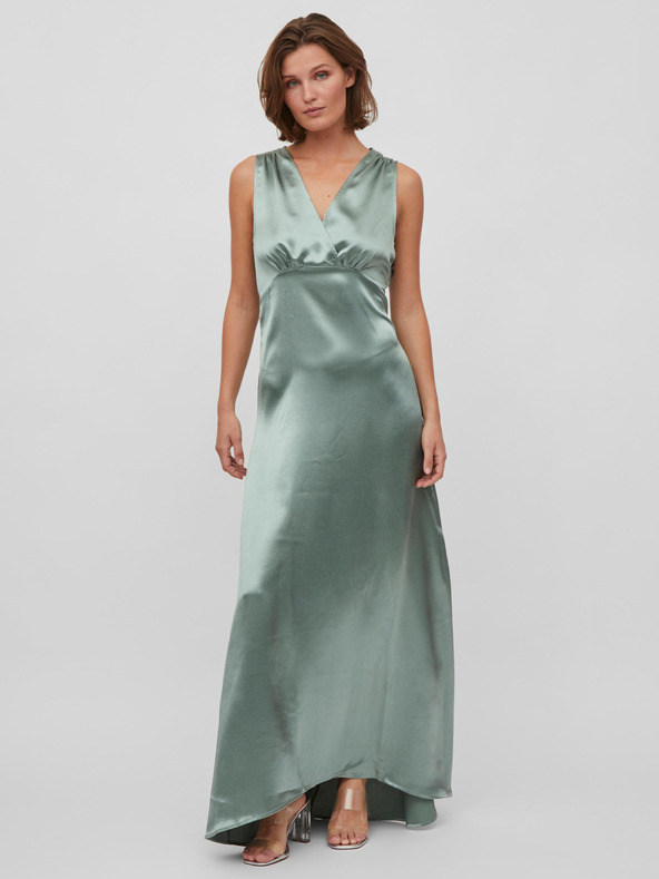 Vila Grünes Maxikleid aus Satin für Damen VILA Sittas