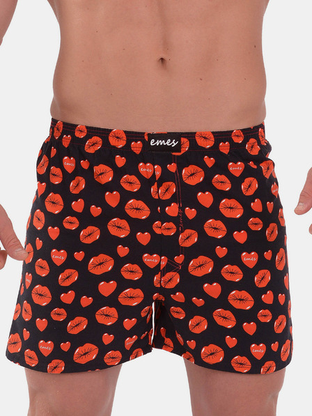 Emes Rot und schwarz gemusterte Shorts für Männer Emes Kiss