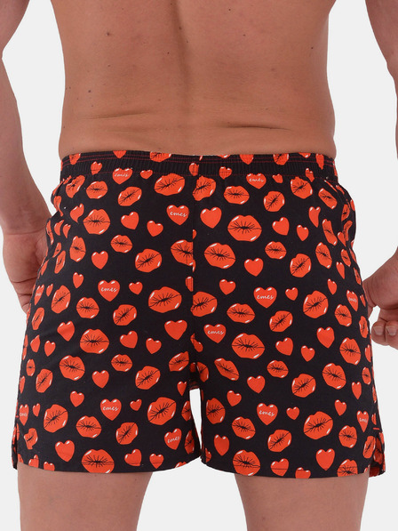 Emes Rot und schwarz gemusterte Shorts für Männer Emes Kiss