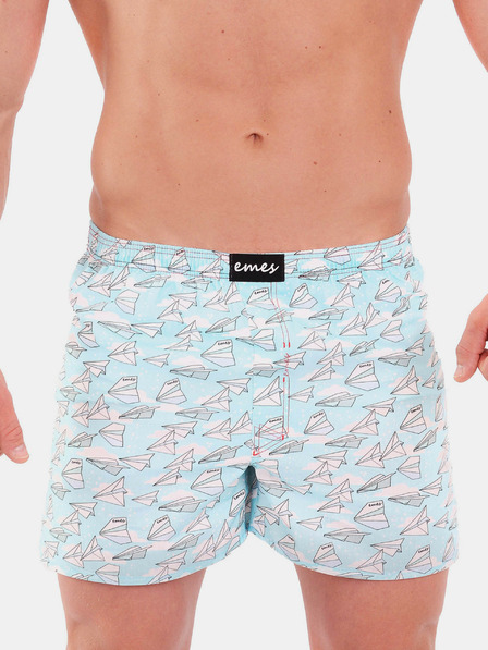 Emes Hellblaue gemusterte Shorts für Männer Emes