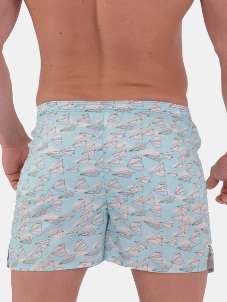 Emes Hellblaue gemusterte Shorts für Männer Emes