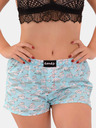 Emes Hellblaue gemusterte Shorts für Frauen Emes