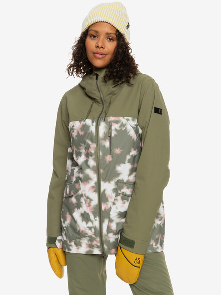 Roxy Khaki Damen Roxy Stated Winter gemusterte Jacke