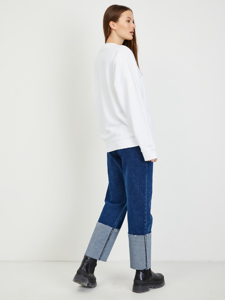 Diesel Weißes Diesel Felpa Sweatshirt für Damen in Übergröße