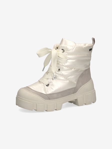 Caprice Cremefarbene Damen-Winterstiefeletten Caprice