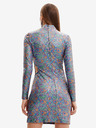Desigual Rosa und grünes Desigual Luna Metallic Etuikleid für Damen