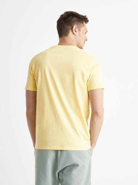 Celio Gelbes bedrucktes T-Shirt Celio Besporto