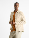 Celio Beigefarbenes Leinenüberhemd Celio Baston