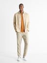 Celio Beigefarbenes Leinenüberhemd Celio Baston