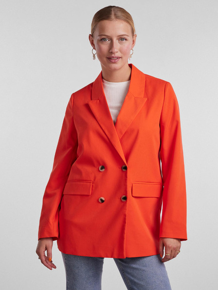 Pieces Orangefarbener Damenblazer in Übergröße Pieces Thelma