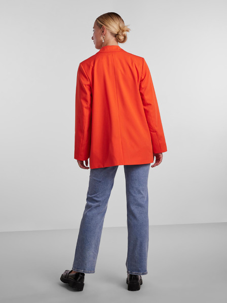 Pieces Orangefarbener Damenblazer in Übergröße Pieces Thelma