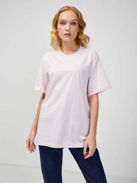 Converse Hellrosa Damen Basic T-Shirt Converse