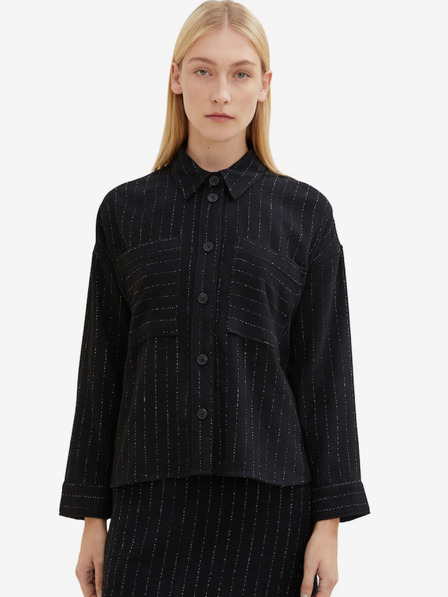 Tom Tailor Schwarze gestreifte Hemdjacke für Damen Tom Tailor