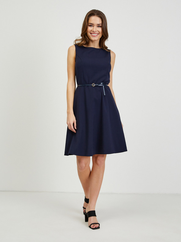 Orsay Dunkelblaues Damenkleid mit Gürtel ORSAY
