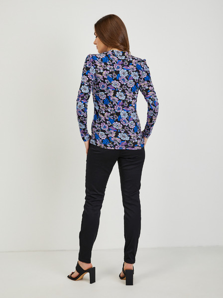 Orsay Lila-schwarzes geblümtes Damen-T-Shirt von ORSAY