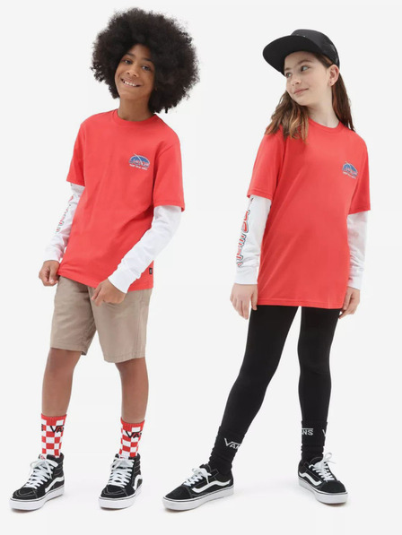 Vans Weißes und rotes Kinder-T-Shirt VANS