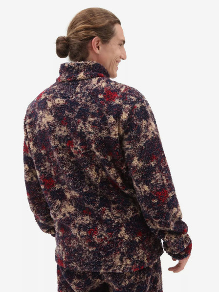Vans Rot und blau gemustertes Herren-Kunstpelz-Sweatshirt VANS