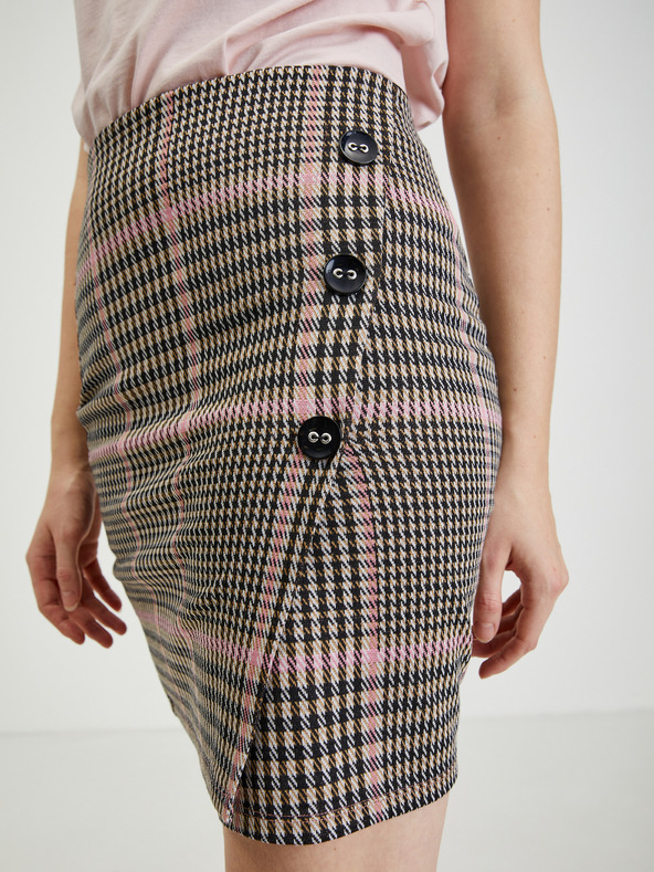 Orsay Rosa-schwarz gemusterter Damen-Bleistiftrock ORSAY