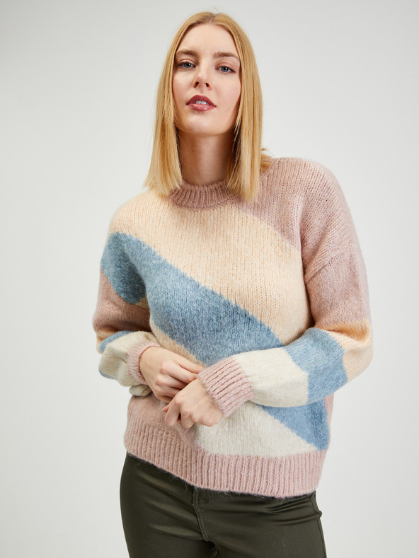 Orsay Blau-rosa gestreifter Damenpullover ORSAY