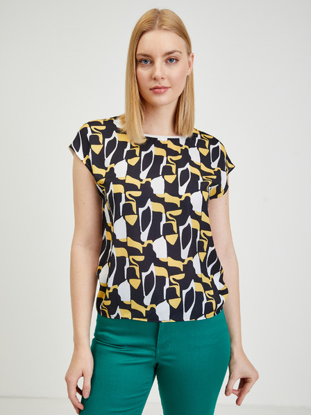 Orsay Gelb-blau gemustertes Damen T-Shirt ORSAY