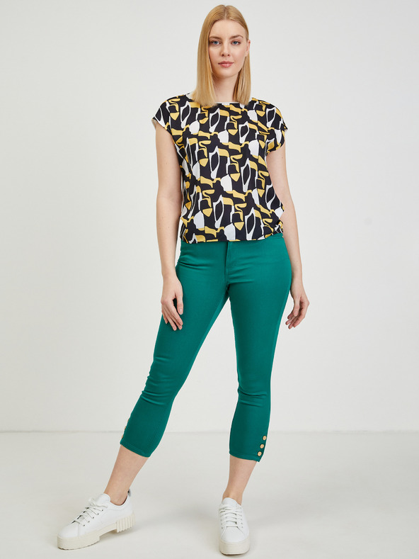 Orsay Gelb-blau gemustertes Damen T-Shirt ORSAY