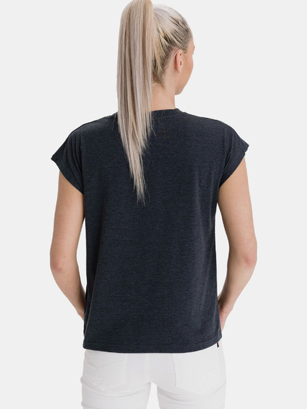 Sam 73 Dunkelgraues bedrucktes T-Shirt für Frauen SAM 73