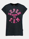 Sam 73 Dunkelgraues bedrucktes T-Shirt für Frauen SAM 73