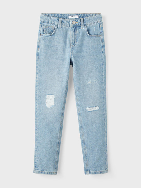 name it Hellblaue Slim Fit-Jeans für Mädchen mit Ripp-Effekt Name it Rose