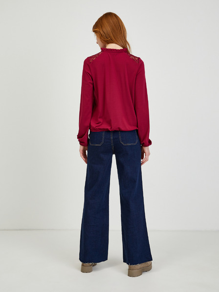 Orsay Burgunderrote Bluse mit Spitze ORSAY