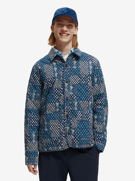 Scotch & Soda Blaue Scotch & Soda Herren Stepphemdjacke mit Muster