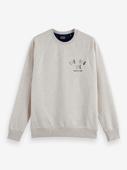 Scotch & Soda Hellgraues gestromtes Herren-Sweatshirt Scotch & Soda