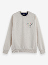 Scotch & Soda Hellgraues gestromtes Herren-Sweatshirt Scotch & Soda
