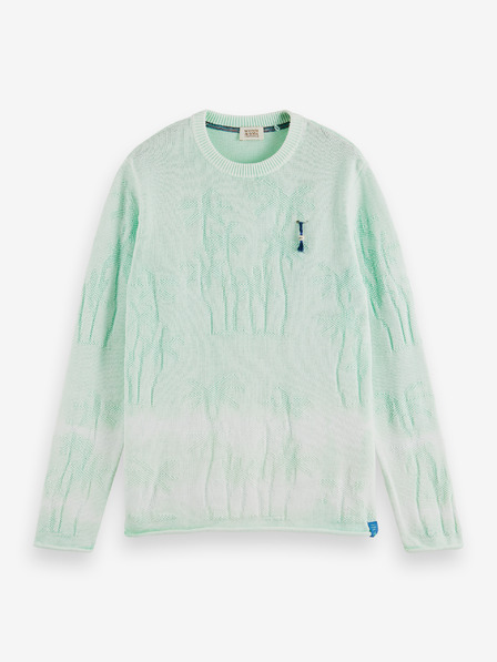 Scotch & Soda Hellgrün gemusterter Herrenpullover Scotch & Soda