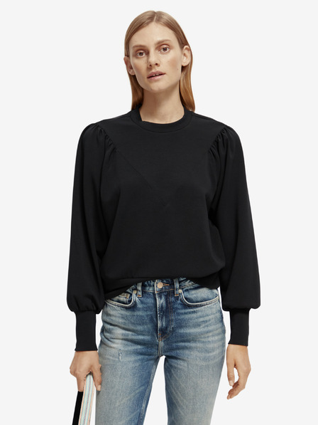Scotch & Soda Schwarzes Damen-Sweatshirt mit Ballonärmeln Scotch & Soda