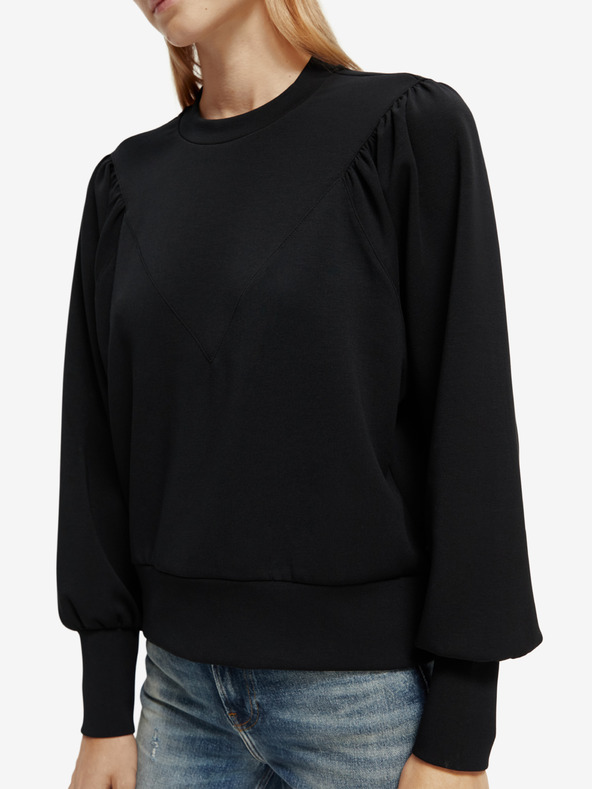 Scotch & Soda Schwarzes Damen-Sweatshirt mit Ballonärmeln Scotch & Soda