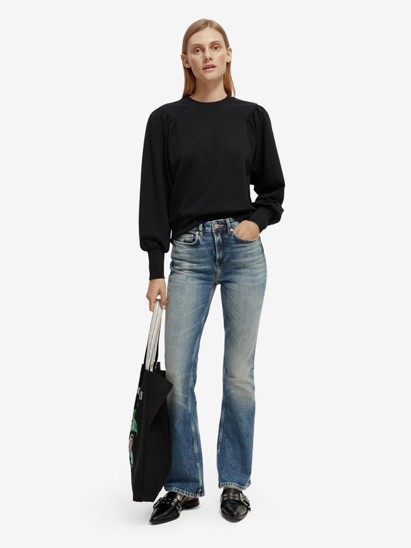 Scotch & Soda Schwarzes Damen-Sweatshirt mit Ballonärmeln Scotch & Soda