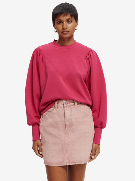 Scotch & Soda Dunkelrosa Scotch & Soda Damen-Sweatshirt mit Ballonärmeln