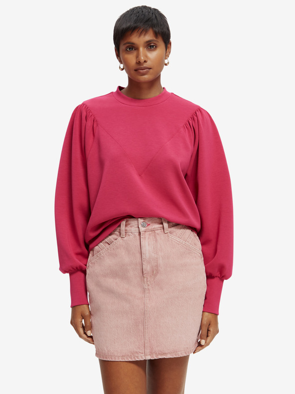 Scotch & Soda Dunkelrosa Scotch & Soda Damen-Sweatshirt mit Ballonärmeln