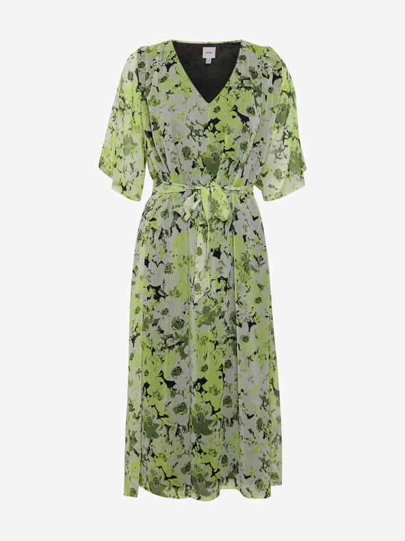 ICHI Hellgrünes Midikleid mit Blumenmuster für Damen ICHI