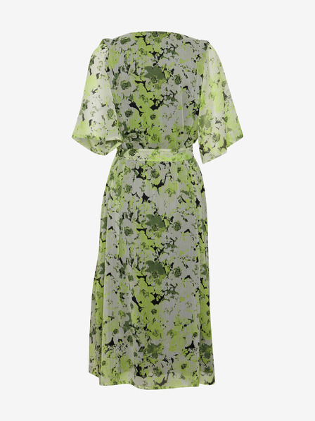 ICHI Hellgrünes Midikleid mit Blumenmuster für Damen ICHI